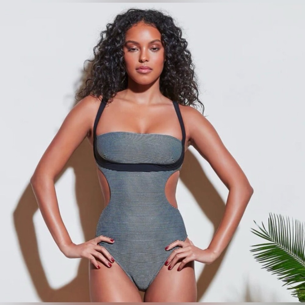 Fleur Du Mal One Piece Bathing Suit Metallic M